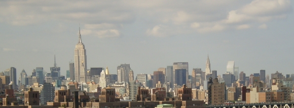 Manhattan Skyline View from Brooklyn Bridge